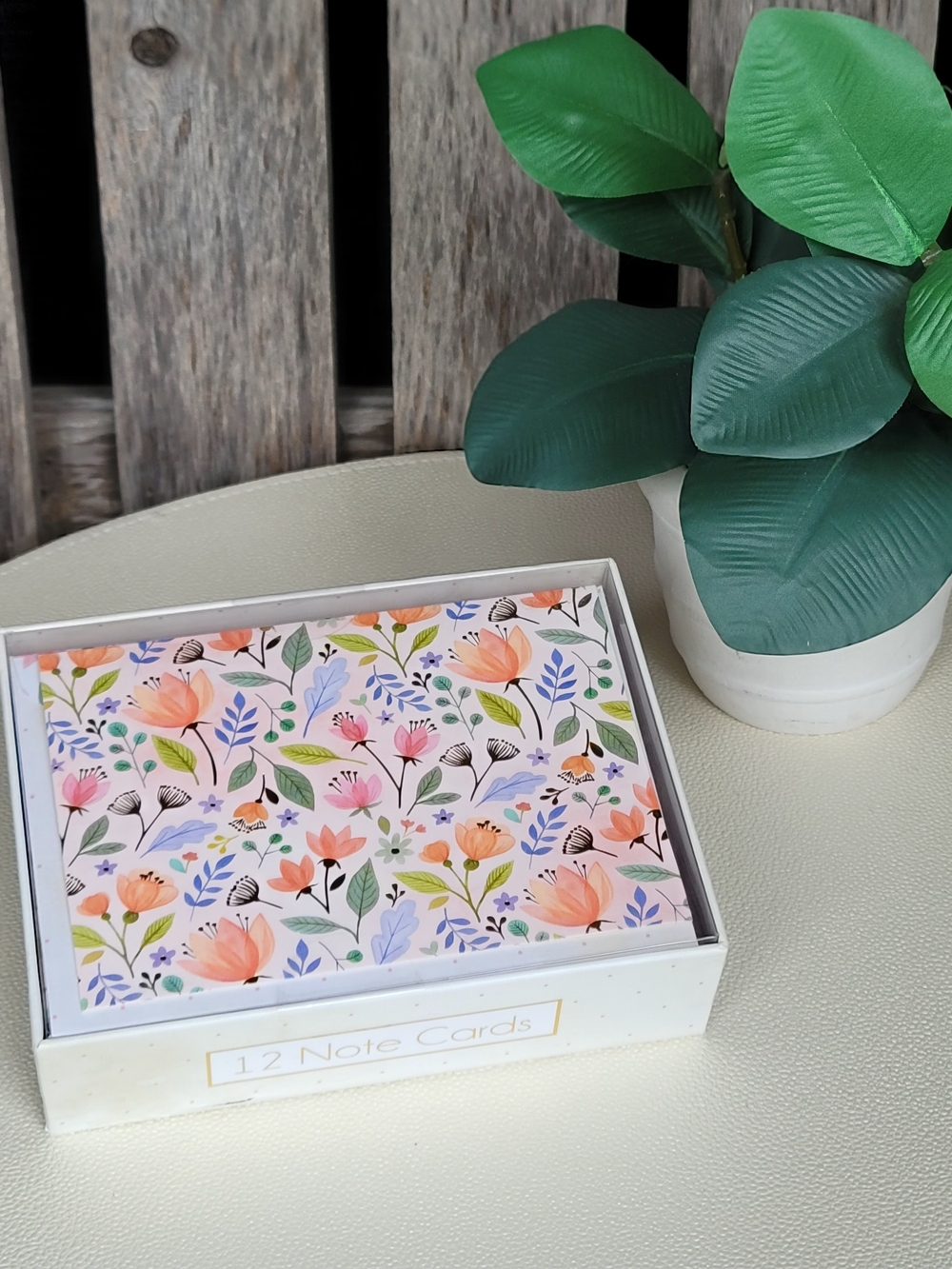 Punch Studio Floral Note Cards Set - Peach & Pastel Blooms